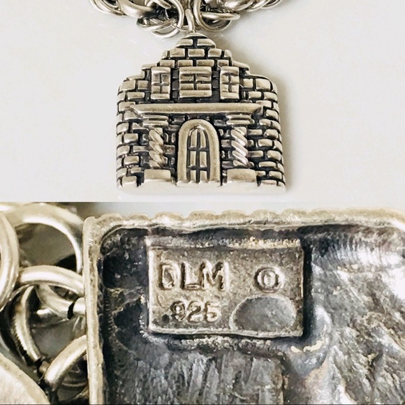 Dian Malouf Sterling Silver Chain Charm Bracelet - Picture 3 of 8